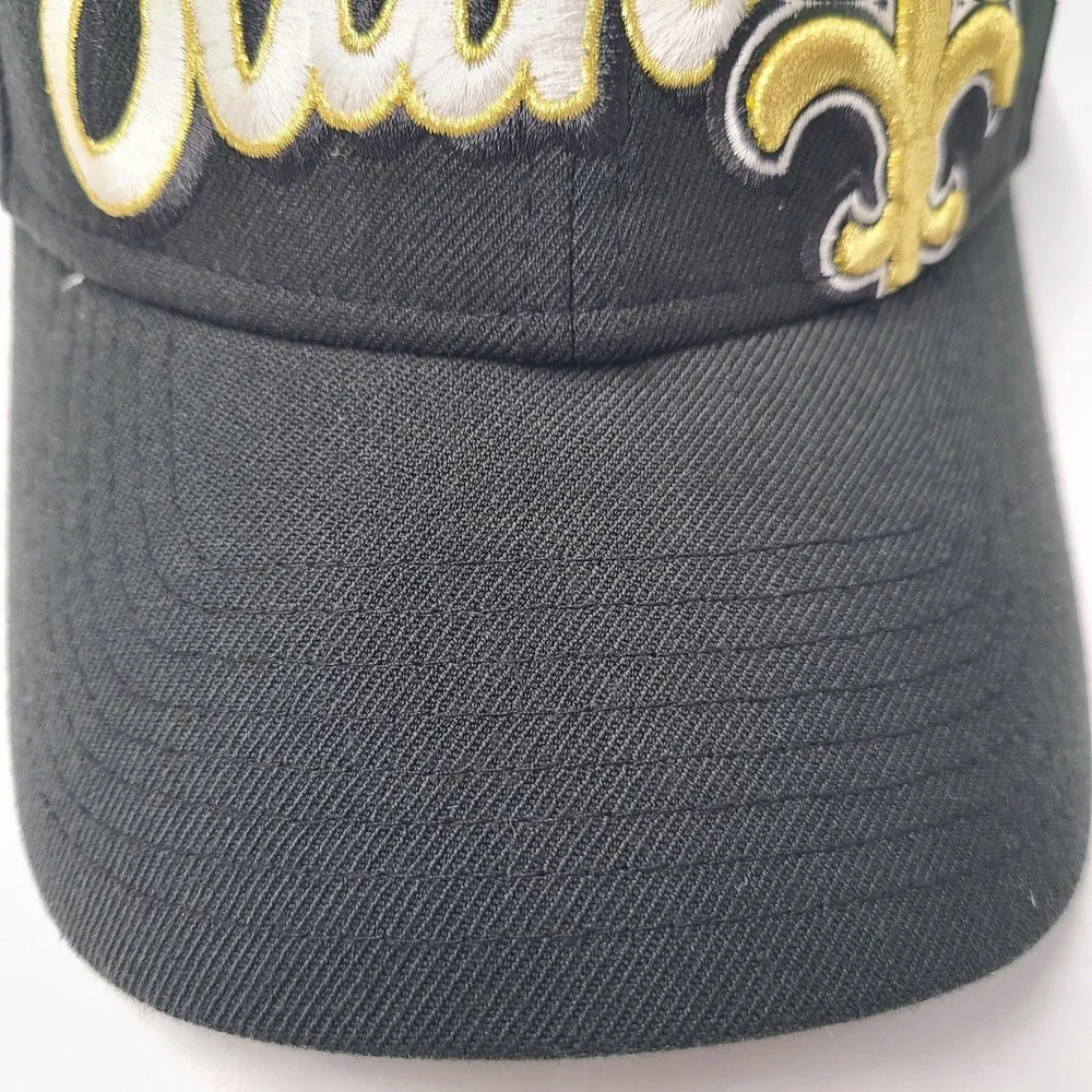 New Orleans Saints Hat Fitted S-M New Era 39Thirty Black Gold NFL Football Men‎